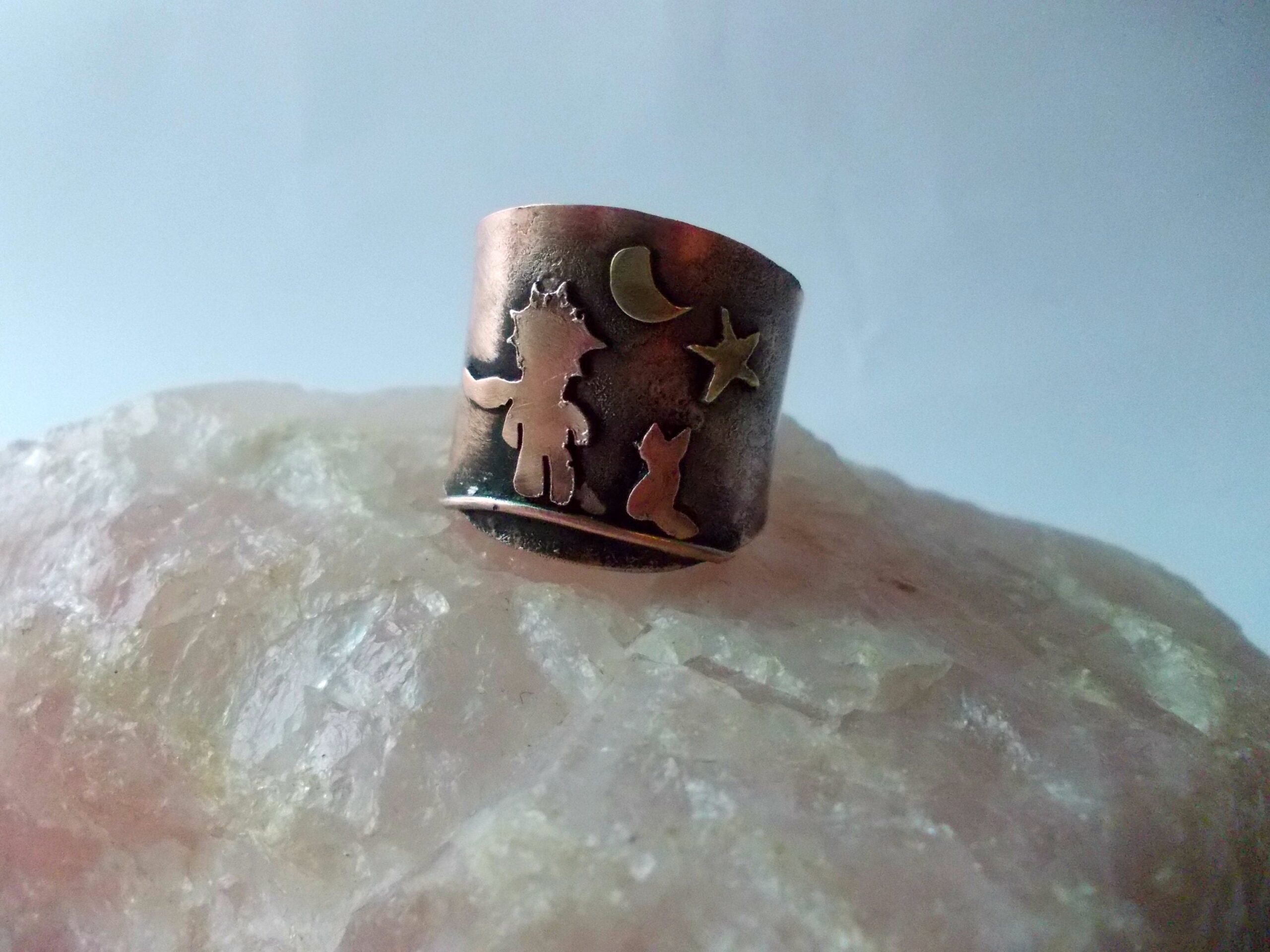 The Little Prince Copper Ring. The Little Prince and Fox Copper Ring. Copper Jewelry.