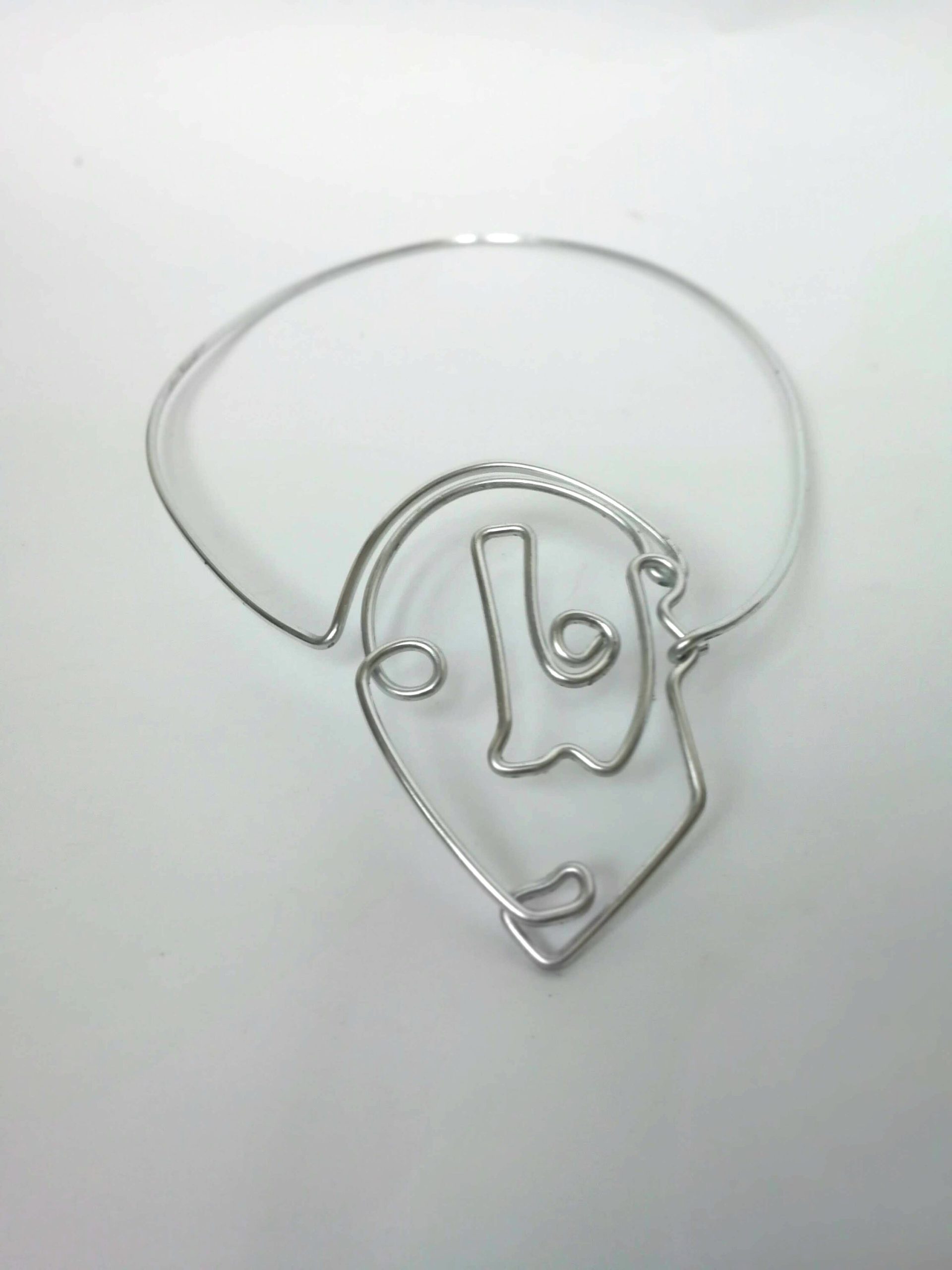Handmade Wire Face Necklace Unusal Statement Necklace