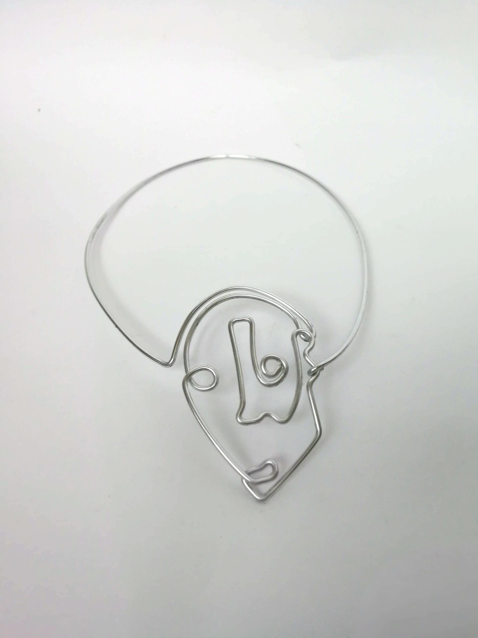 Handmade Wire Face Necklace  Unusal Statement Necklace