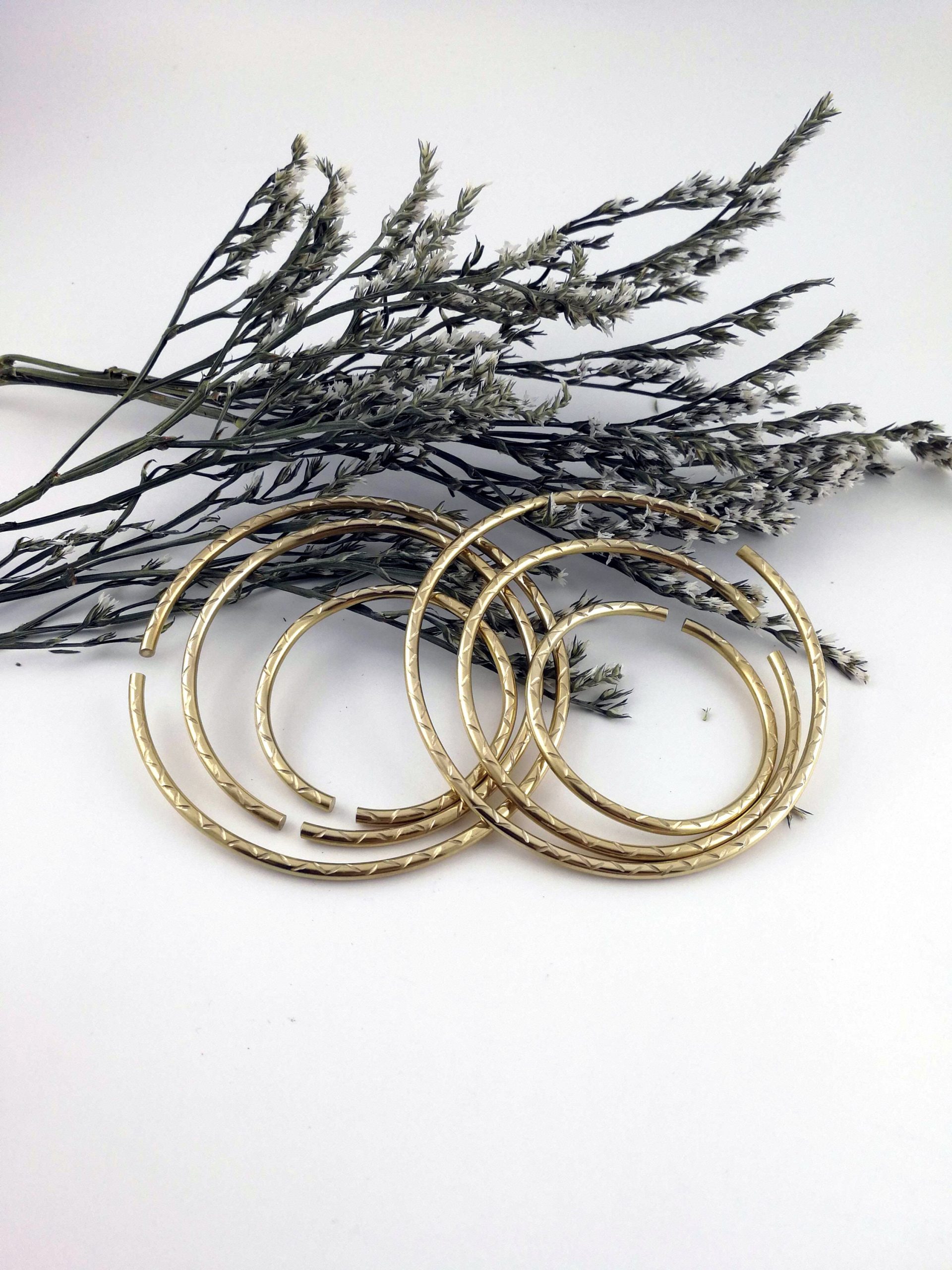 8 gauge Ear Weights / Hoop Earrings / Brass earrings / Gauge Earrings