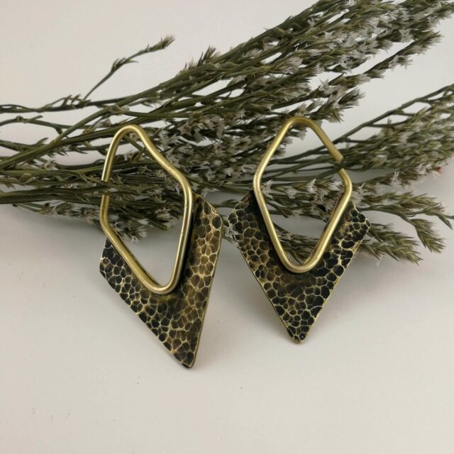 8 gauge Hammered Hoops Earrings Large Ear Weights