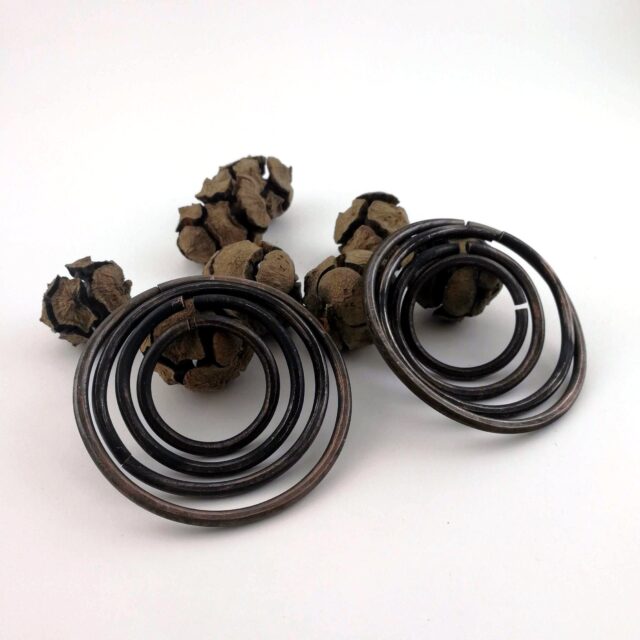 Rustic Hoop Weights  8 gauge Tunnel Earrings