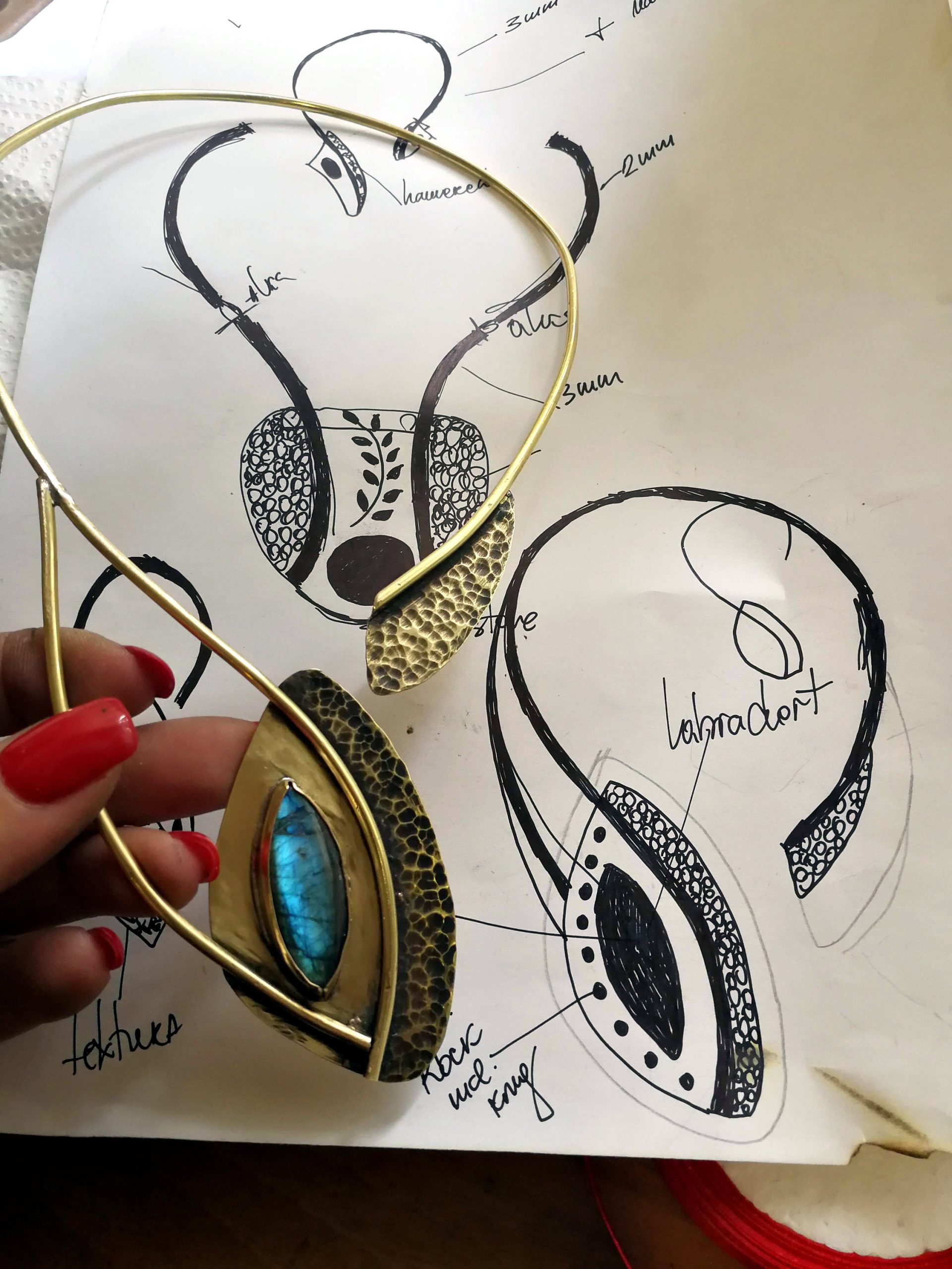 Collar Necklace Labradorite Open Necklace