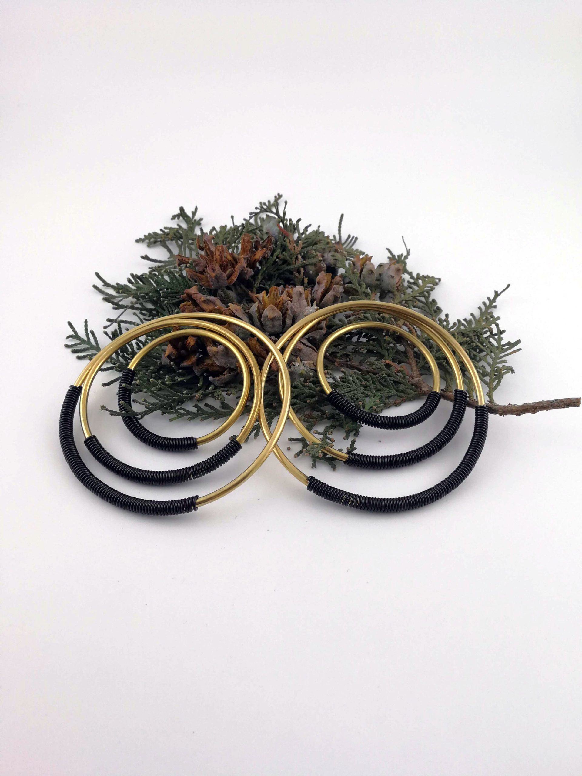 8 Gauge Earr Weights / Hoop Earrings / Tesla Coil Earrings / Ear Weights / Brass Hoops / Ear Hangers / Stretched lobes