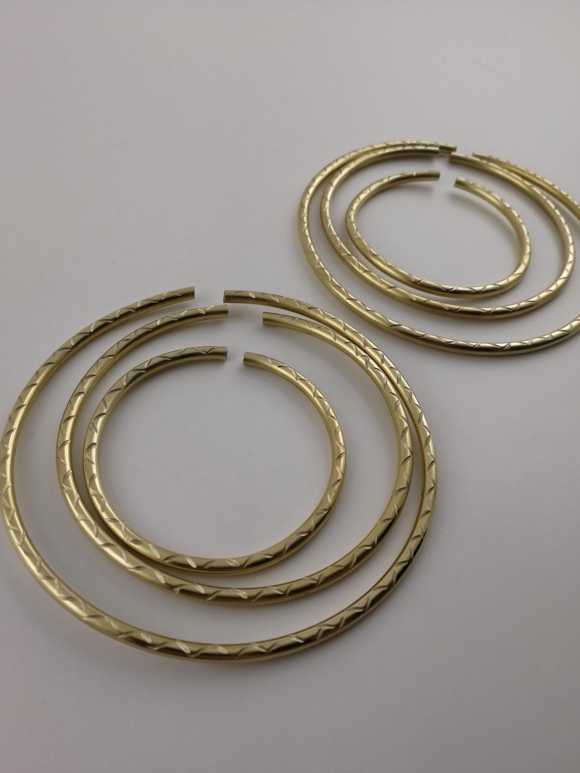 8 gauge Ear Weights / Hoop Earrings / Brass earrings / Gauge Earrings