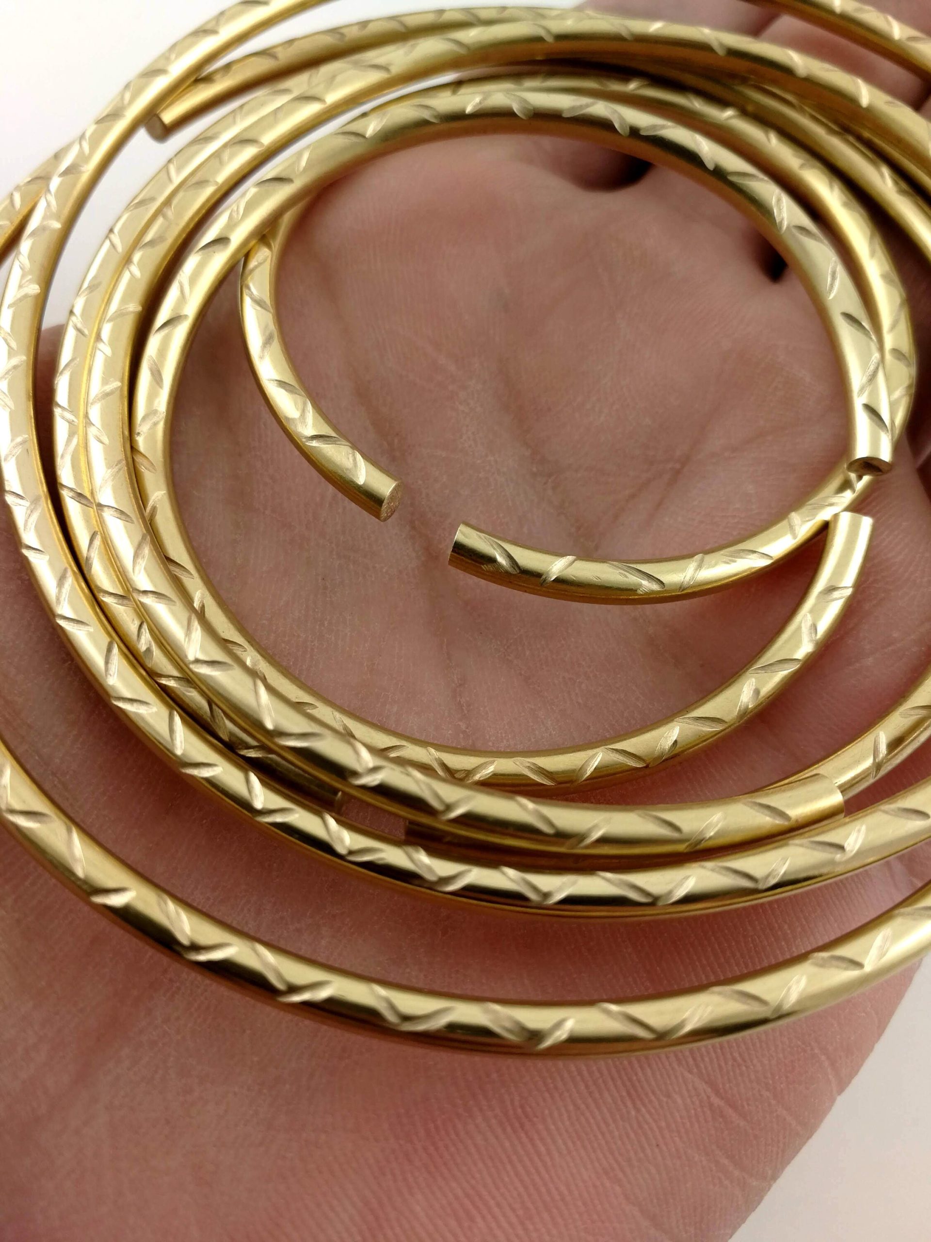 8 gauge Ear Weights / Hoop Earrings / Brass earrings / Gauge Earrings