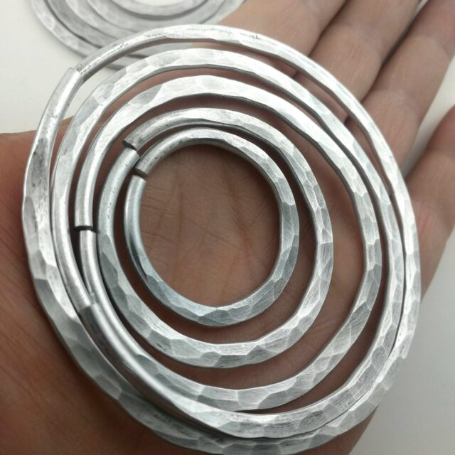 8 gauge Hammered Hoops  Ear Hangers