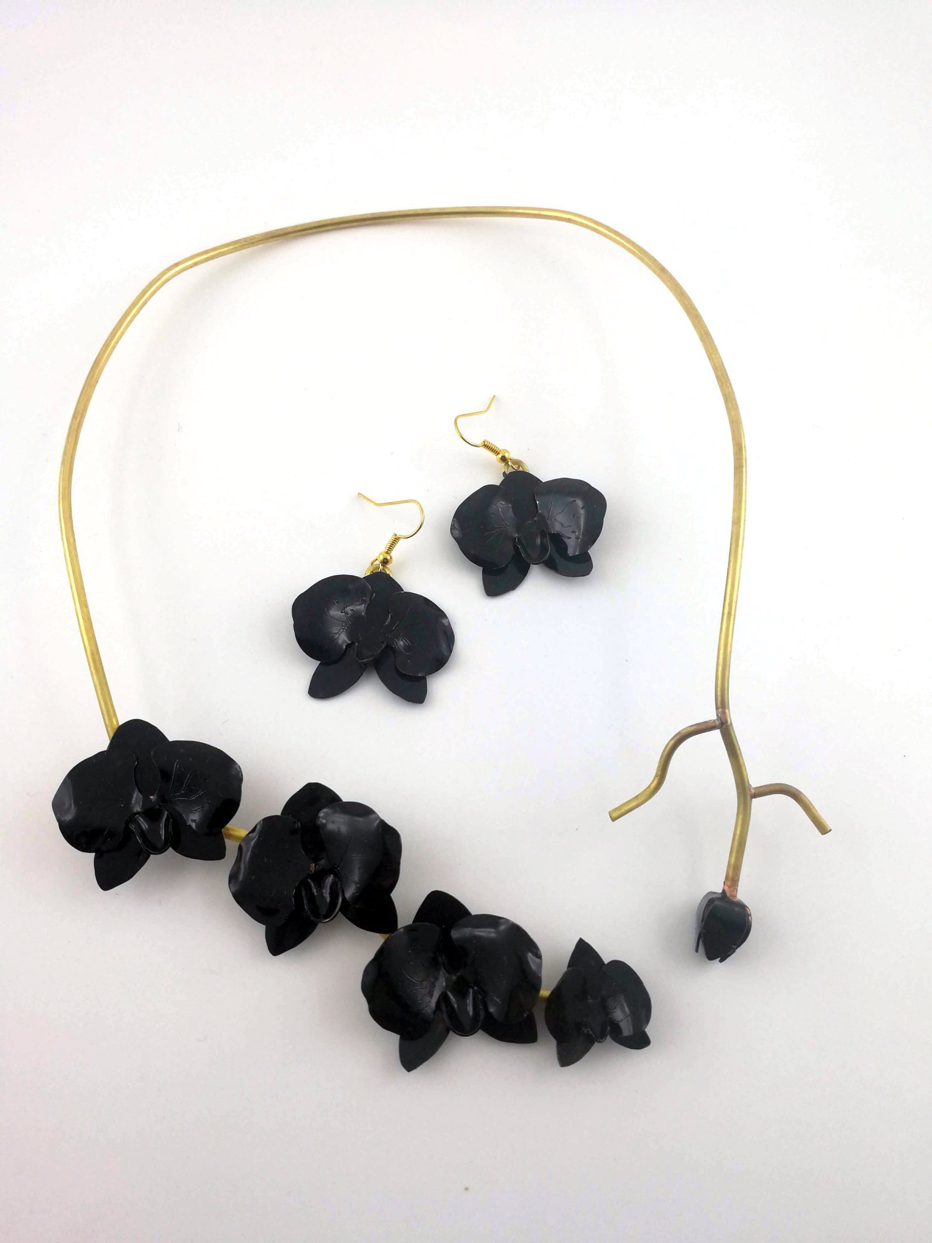 Statement Orchid Jewelry Set  Orchid Jewelry