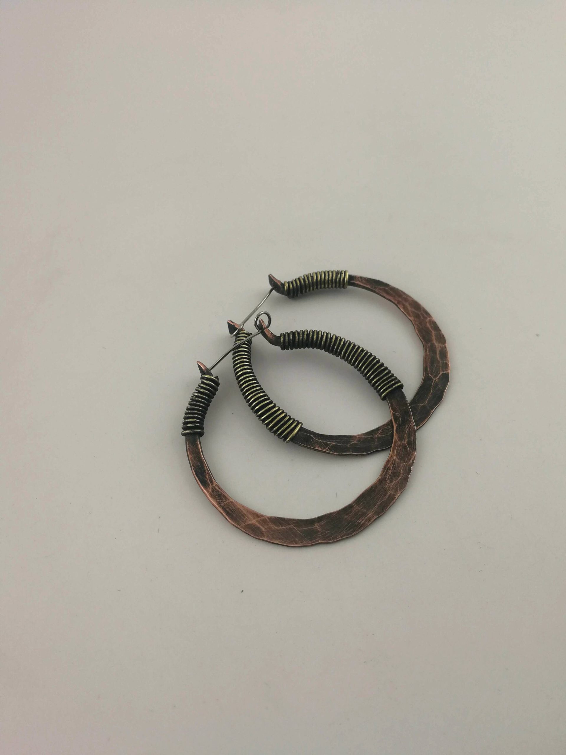 Rustic Hoops Hammered Copper Earrings