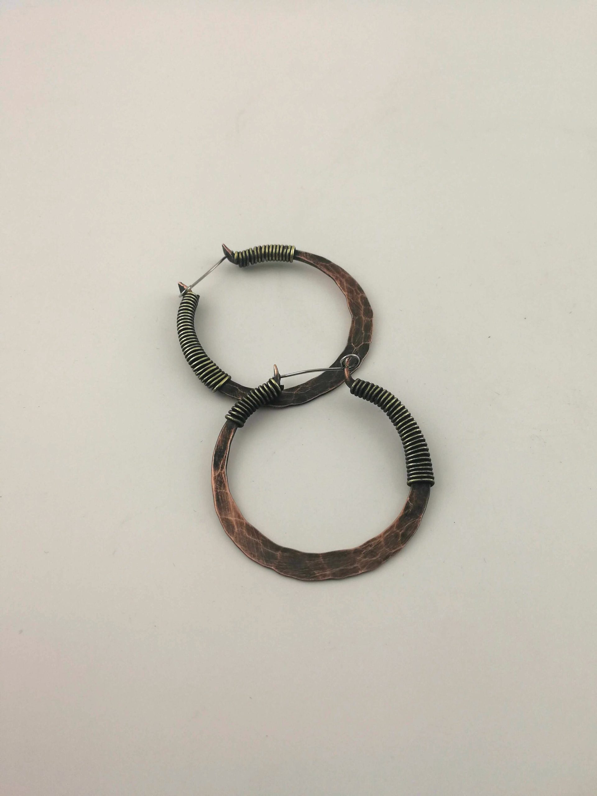 Rustic Hoops Hammered Copper Earrings