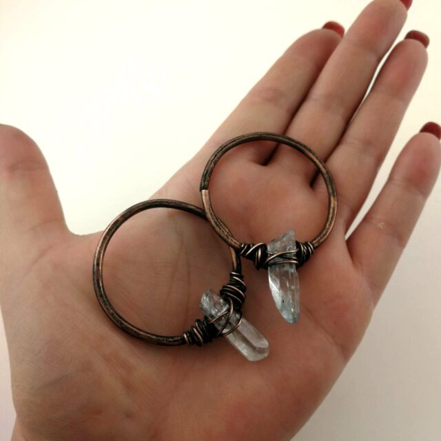 10g Ear Weights Raw Stone Tunnel Earrings