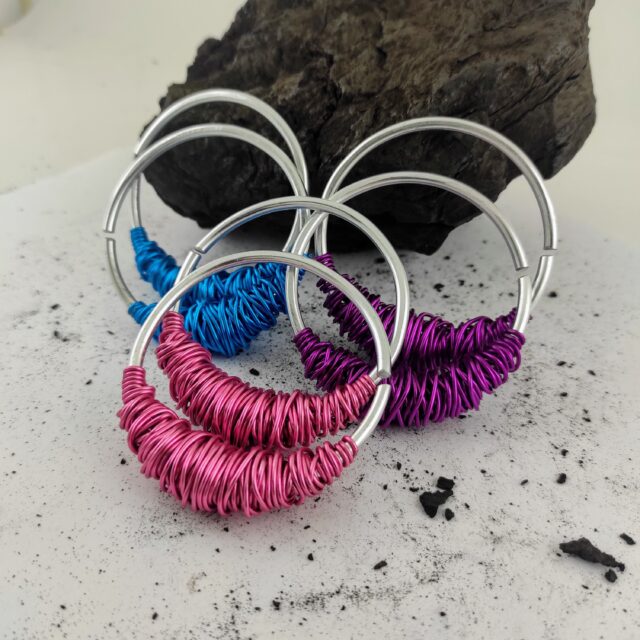 Big Hoop Earrings / 8 gauge  Ear Weights / Ear Hangers / Big Hoops / Colorful Earrings / Lightweight Earrings