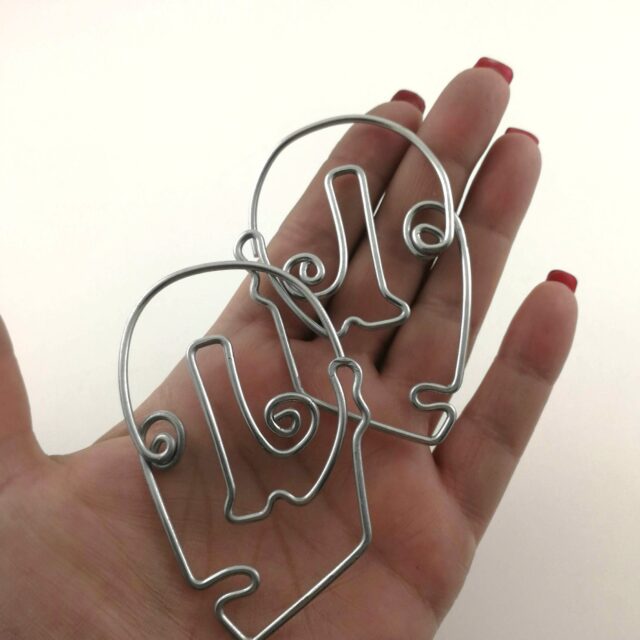 Face Ear Weights  12g Wire Face Earrings