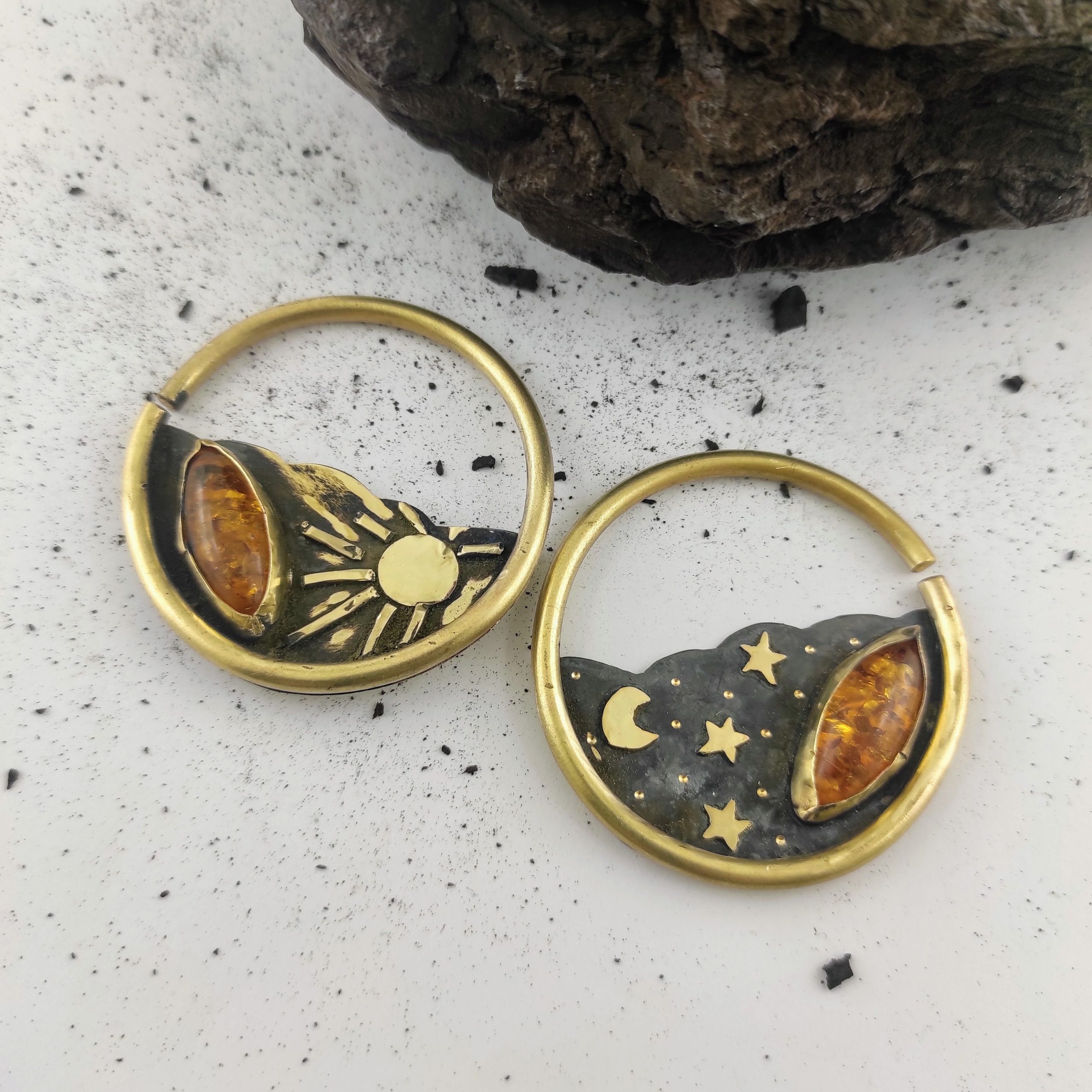 Ear Weights 10 gauge Brass Hoops Custom order