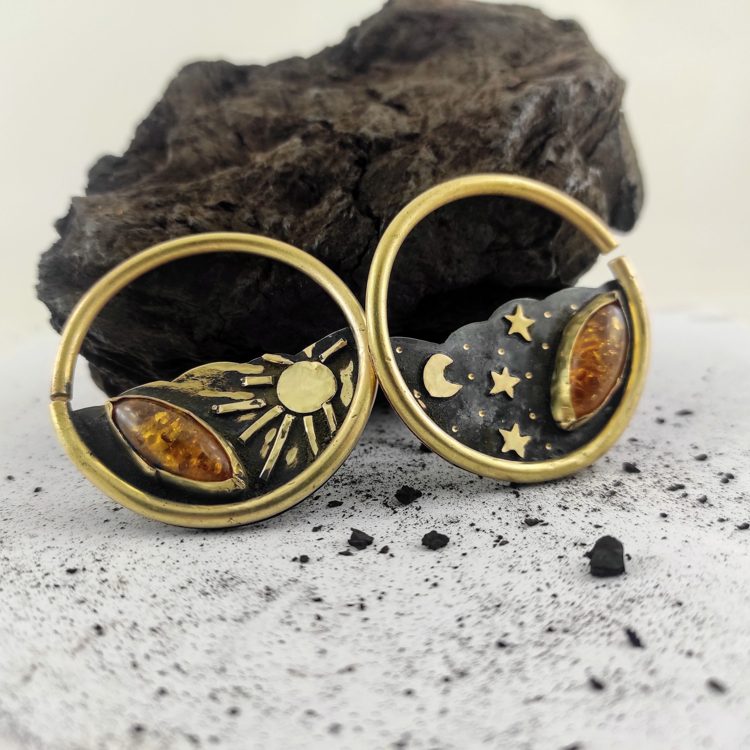 Ear Weights 10 gauge Brass Hoops Custom order