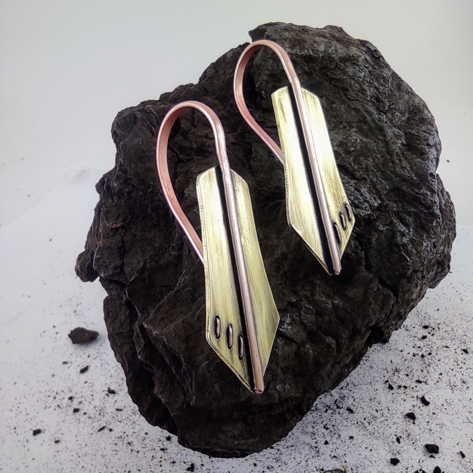 8 gauge Ear Weights Geometry Earrings Rustic Hoops Stretched Earlobes