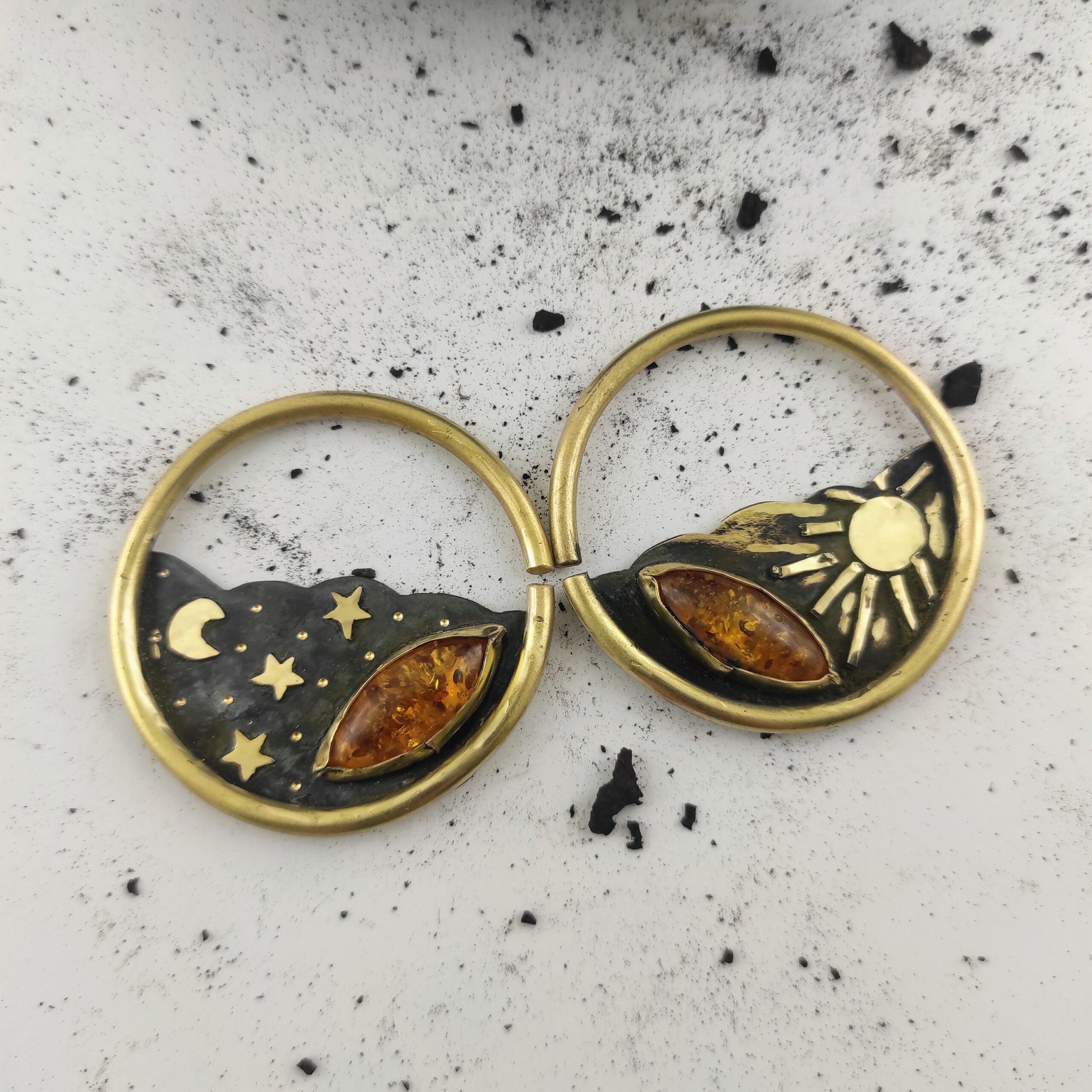 Ear Weights 10 gauge Brass Hoops Custom order