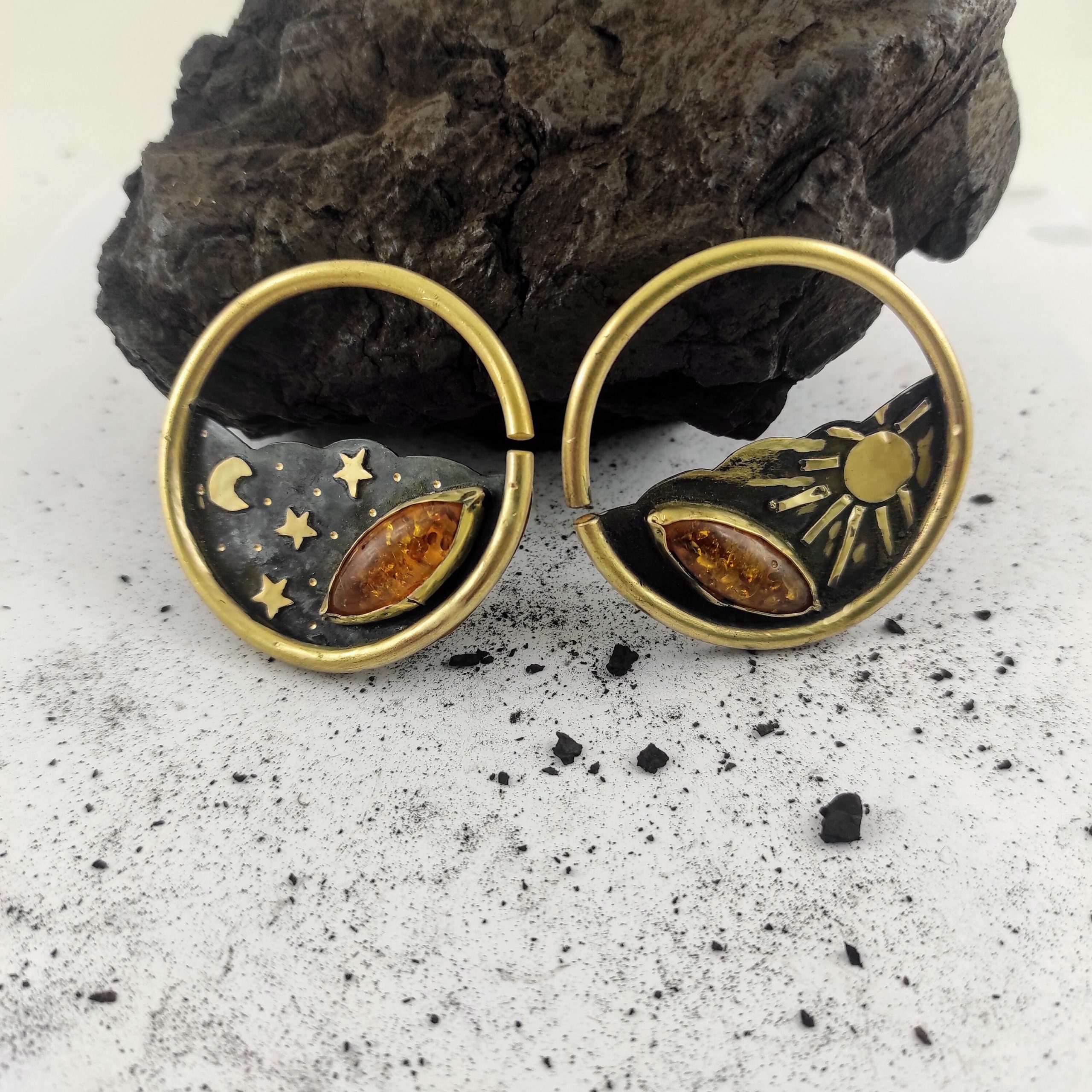 Ear Weights 10 gauge Brass Hoops Custom order