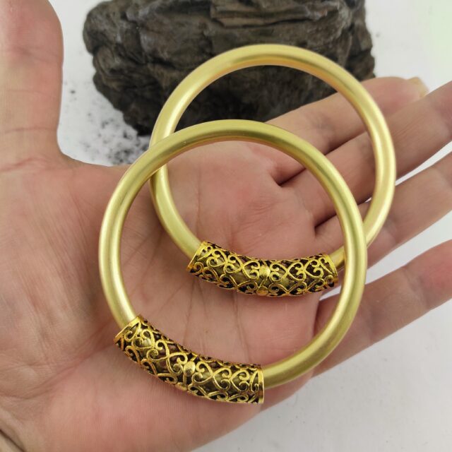 2g Hoops / 2.95 inches Earrings / Ear weights / Stretched Lobes / Large Hoops / Brass Earrings