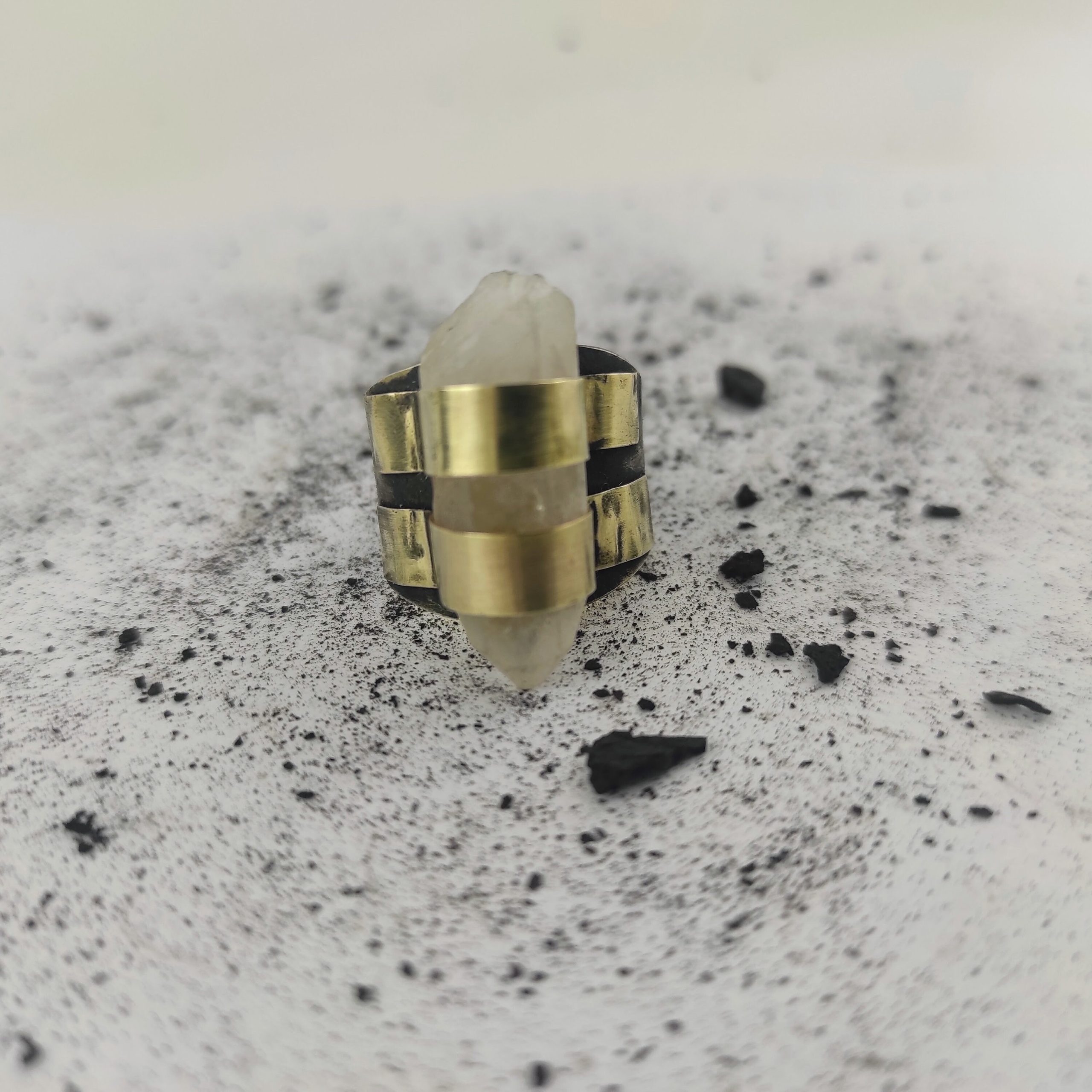 Unique Raw Crystal Ring Boho Statement Ring