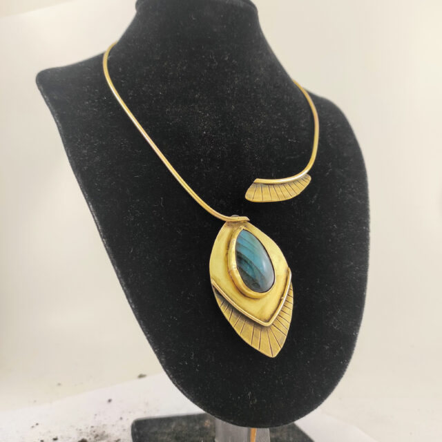 Labradorite Open Necklace Collar Necklace  Statement Necklace  Stone Necklace