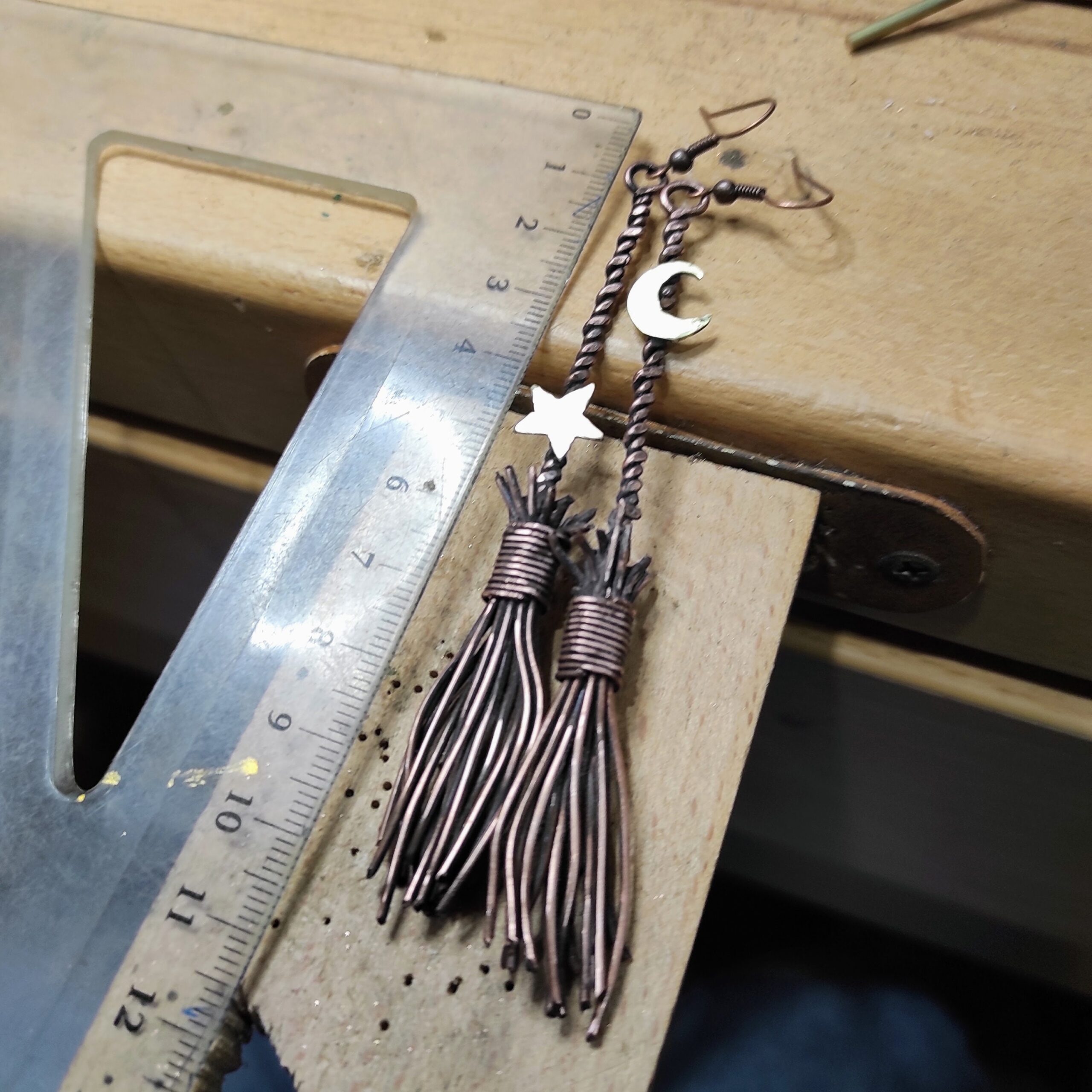 Witch Broomstick Earrings Halloween Earrings Celestial Earrings