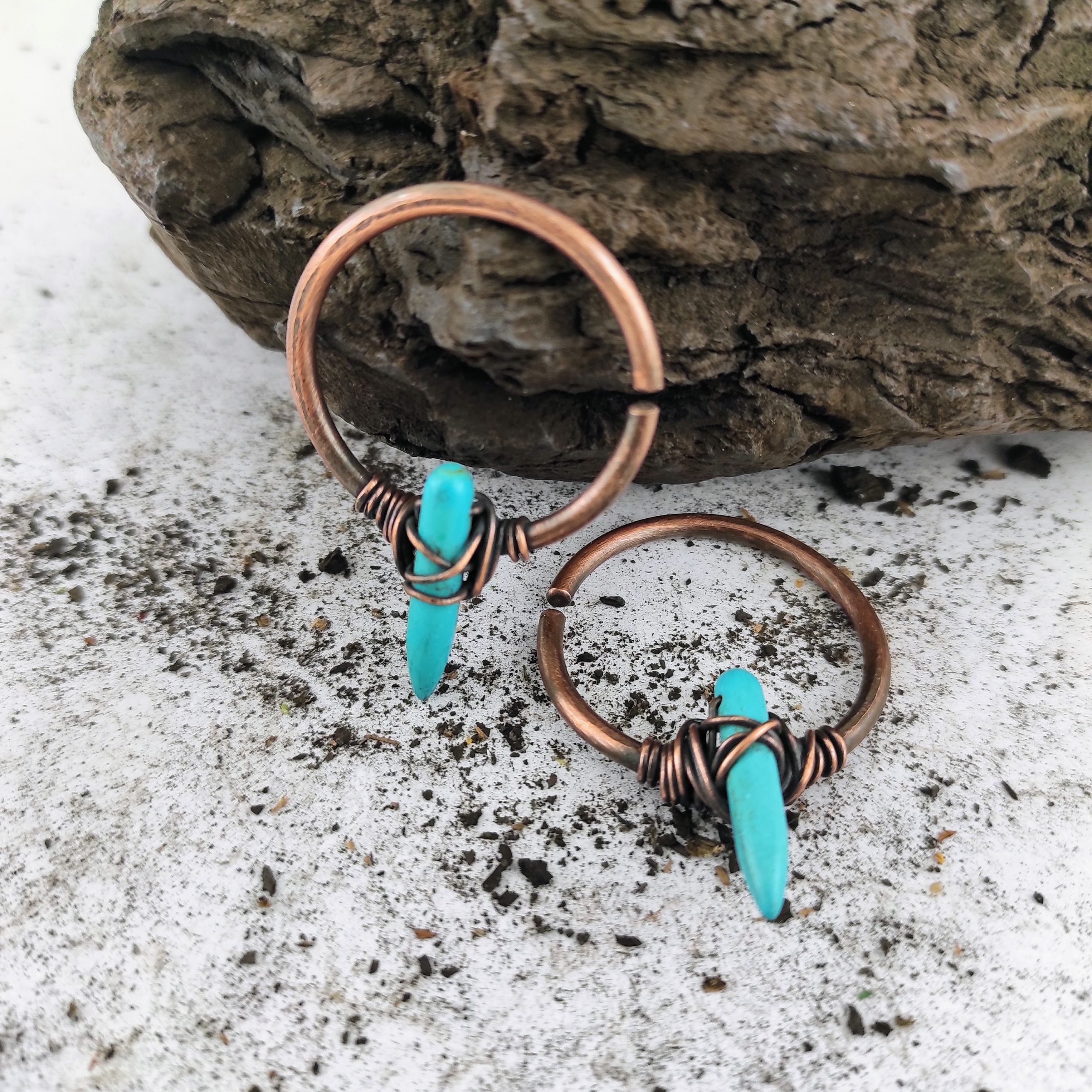 10g Ear Weights Turquoise  Stone Tunnel Earrings