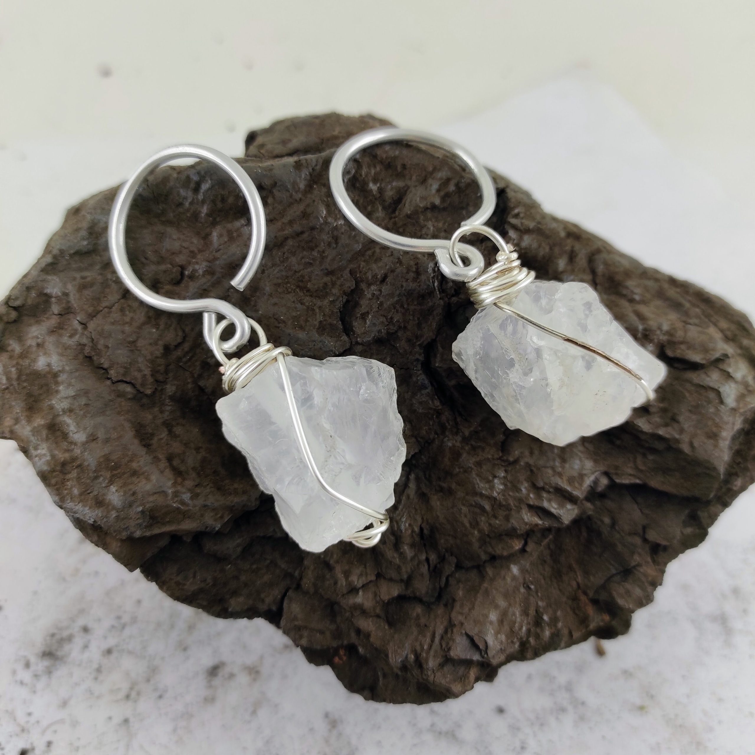 10 gauge Ear Weights  Raw  Stone Tunnel Hangers Stretched Lobes