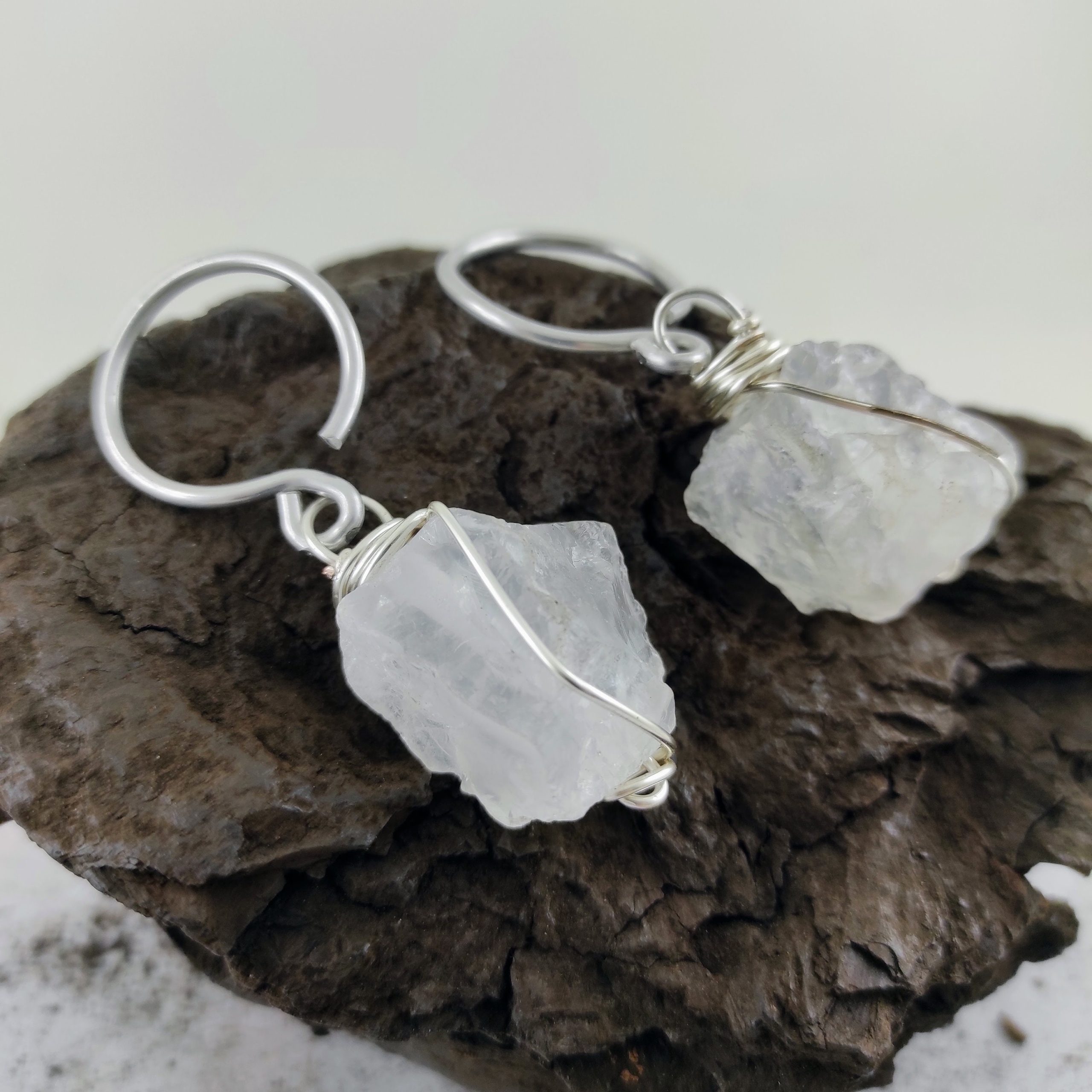10 gauge Ear Weights  Raw  Stone Tunnel Hangers Stretched Lobes