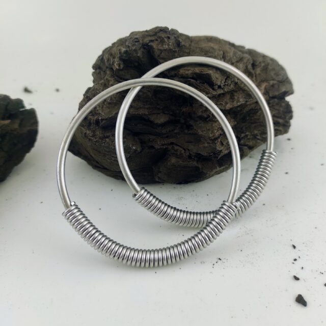 3 inches Tesla Hoop Weights  8 gauge Hangers –  Stretched Ear – Ear weights – Coil Earrings