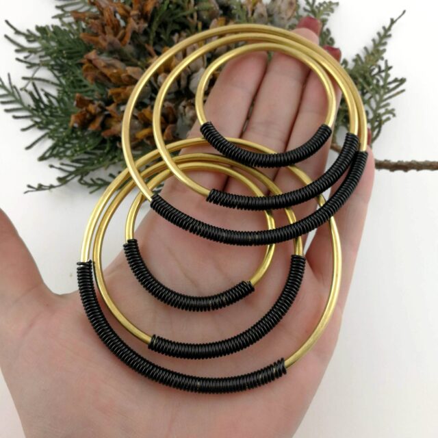 8 Gauge Earr Weights / Hoop Earrings / Tesla Coil Earrings / Ear Weights / Brass Hoops / Ear Hangers / Stretched lobes